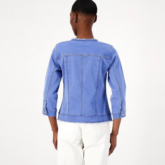 LOGO by Lori‎ Goldstein Enzyme Wash Stretch Twill Jacket- Size 16 - Picture 2 of 10